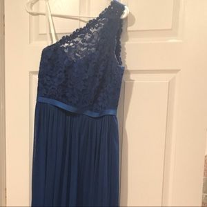 Long One Shoulder Lace Bridesmaid Dress